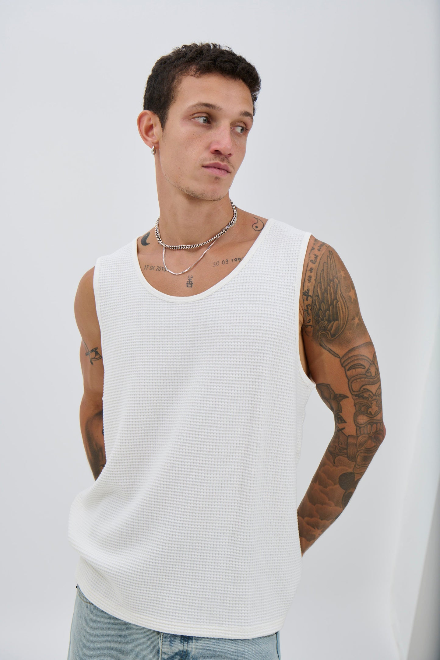 Joe Waffle Tank White - FINAL SALE