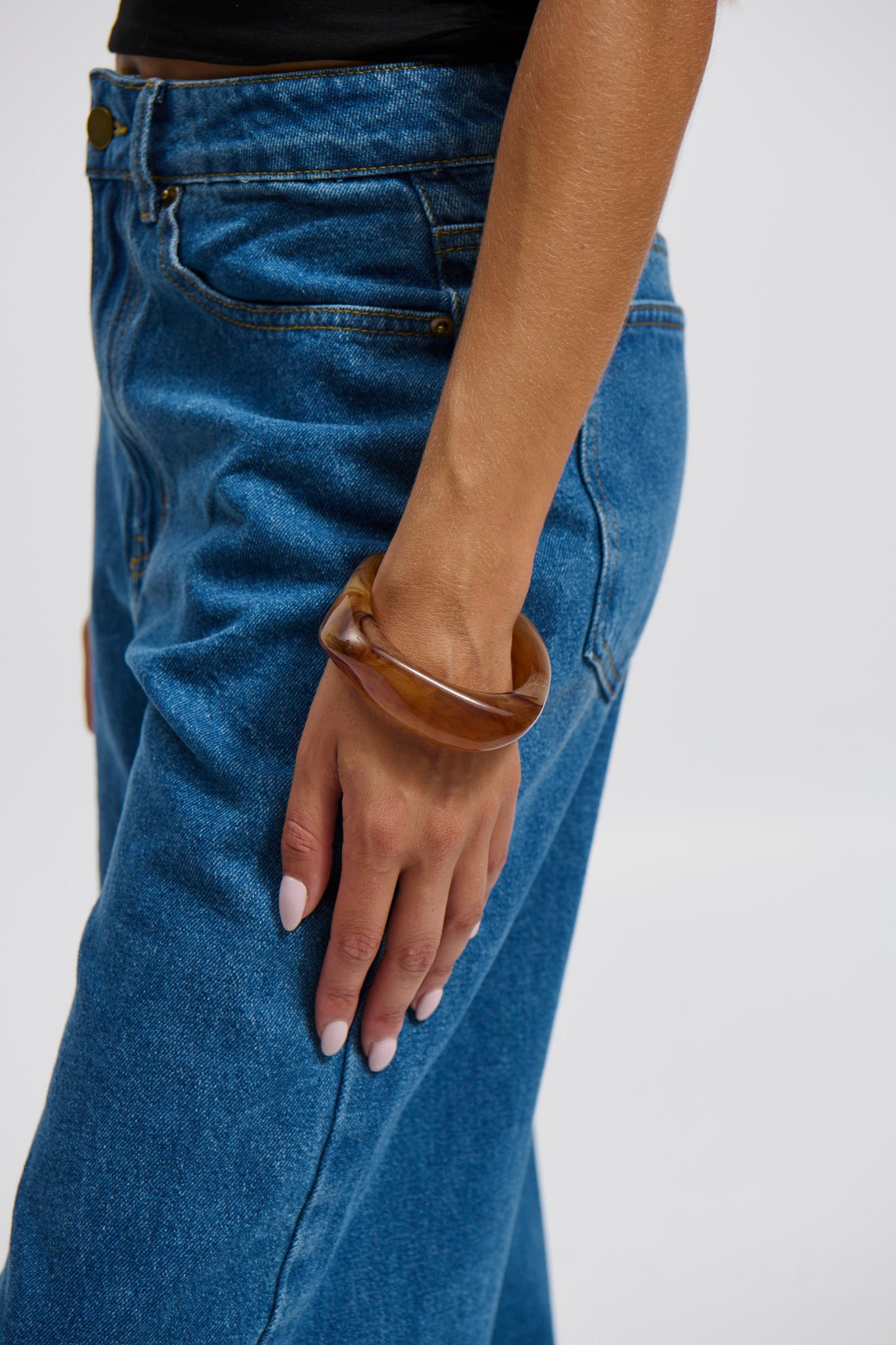 Angular Cuff Bangle Brown - FINAL SALE