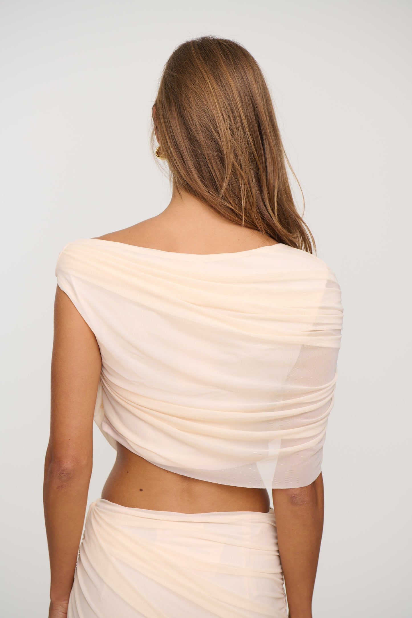 Charlize Drape Top Beige - FINAL SALE