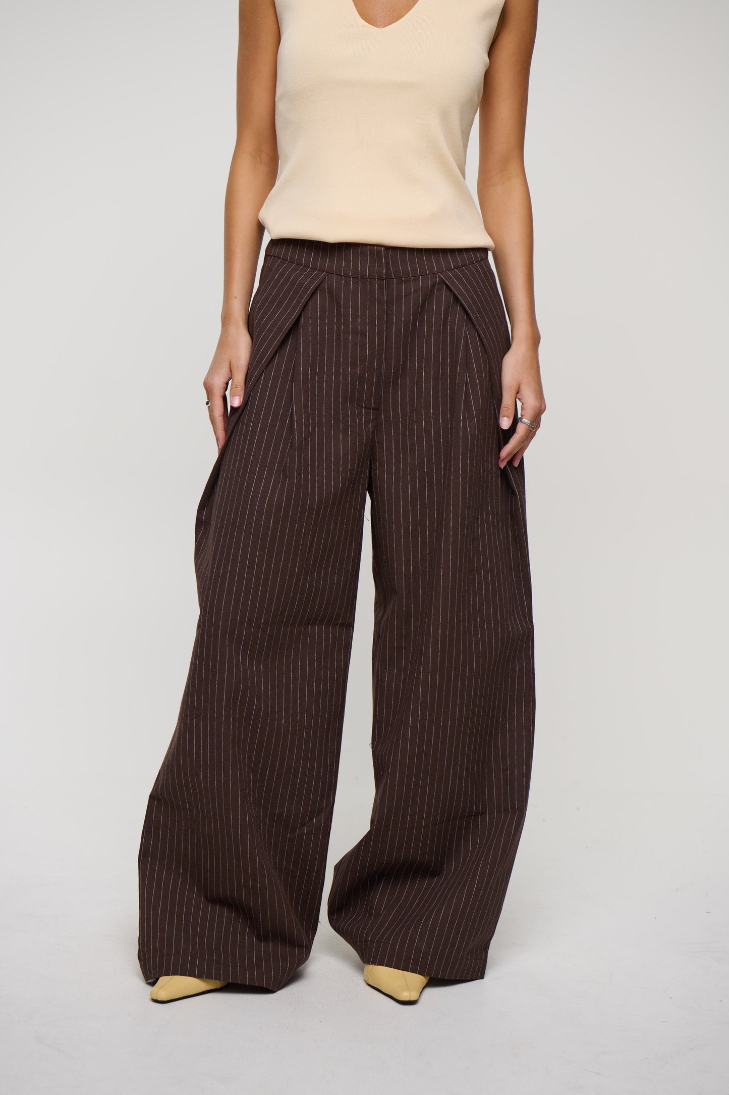 Josie Pinstripe Pant Chocolate