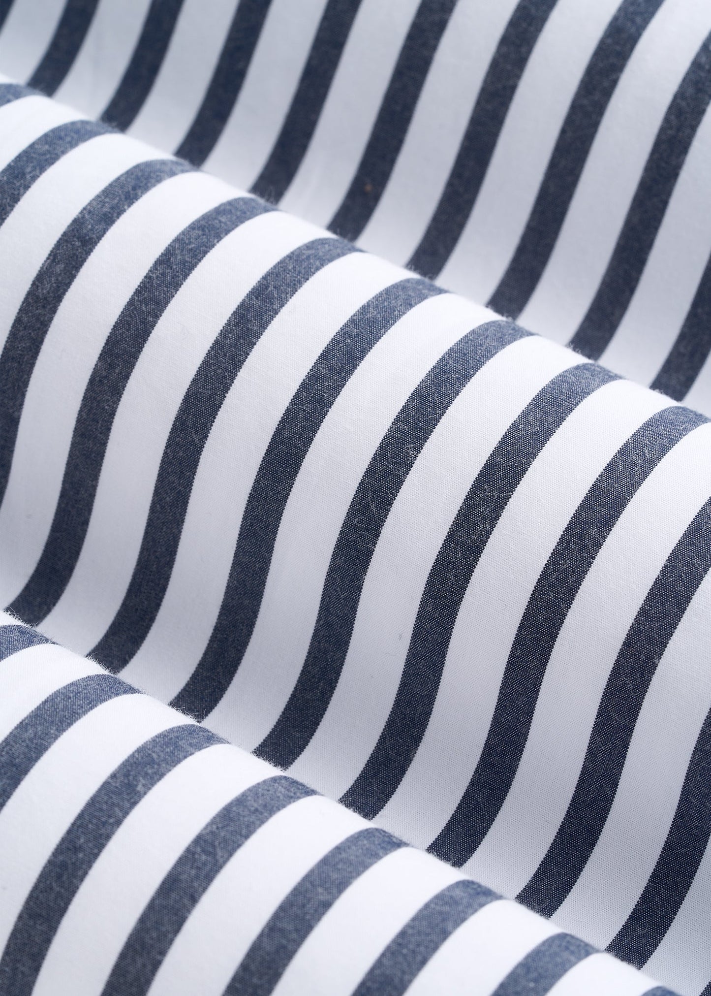 Relaxed Poplin Shirtdress for Tall Women in White and Navy Stripe