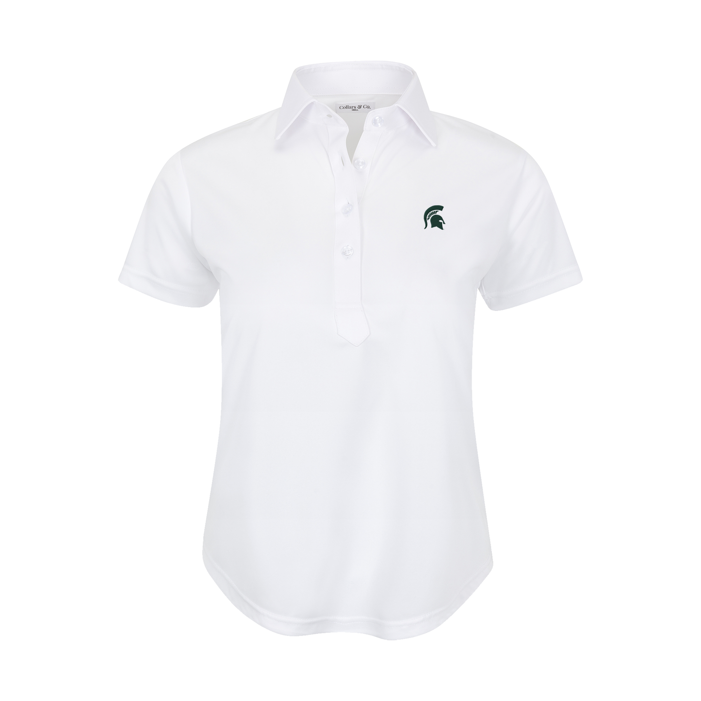Michigan State Women's Cap Sleeve Semi Spread Polo White