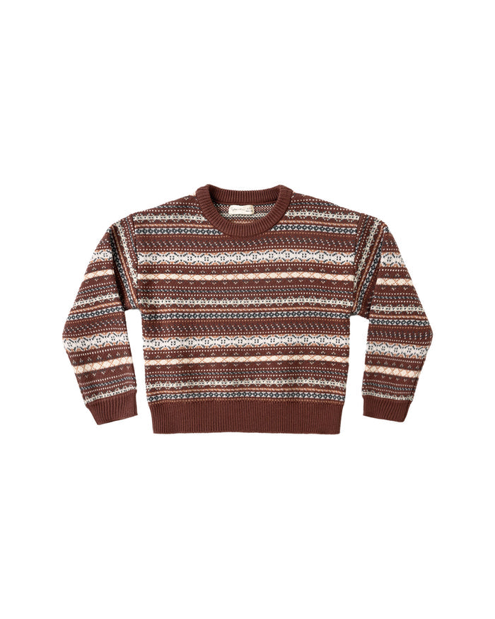 aspen sweater in mulberry multi stripe