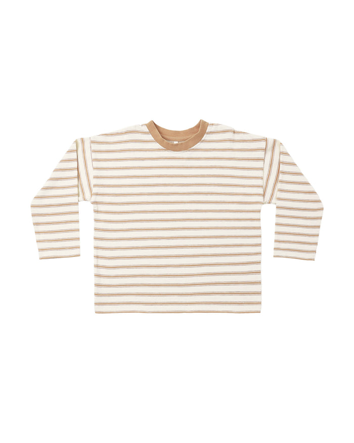 Camden long sleeve tee in fawn stripe