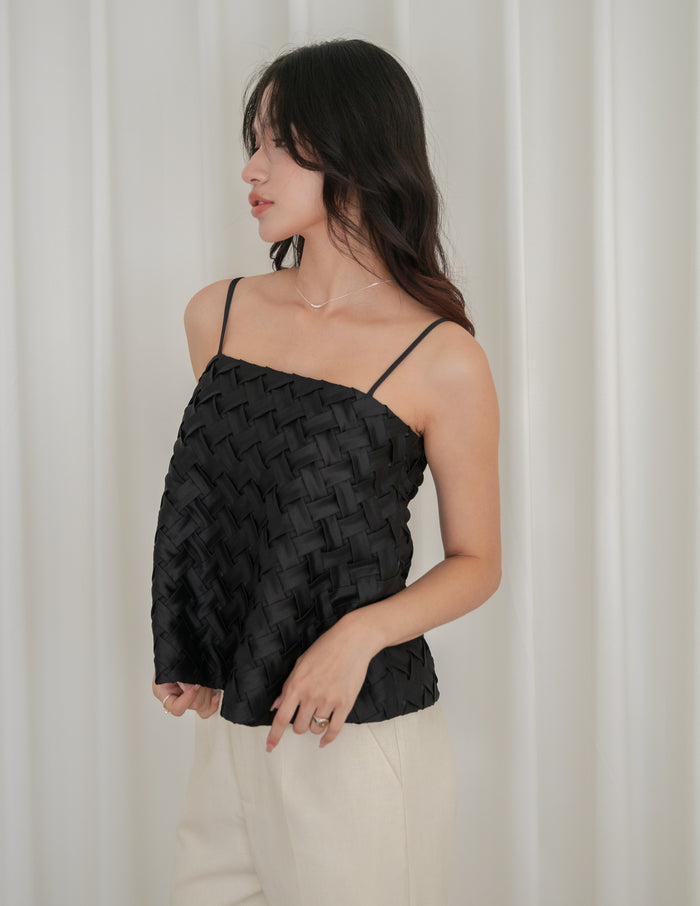 Helena Weave Top in Black