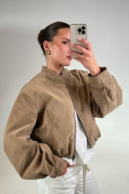Clara Bomber Taupe