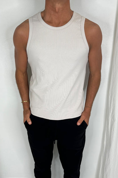 Declan Fitted Tank Beige