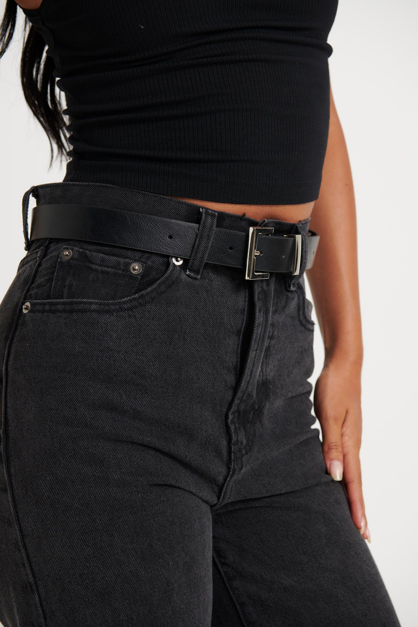 Half Square Basic Belt Silver