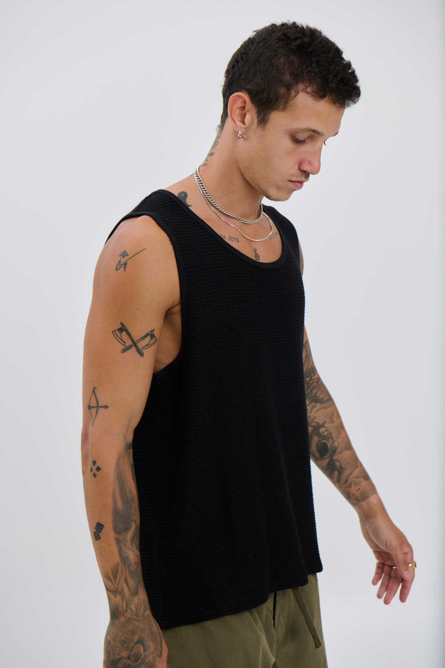 Joe Waffle Tank Black - FINAL SALE