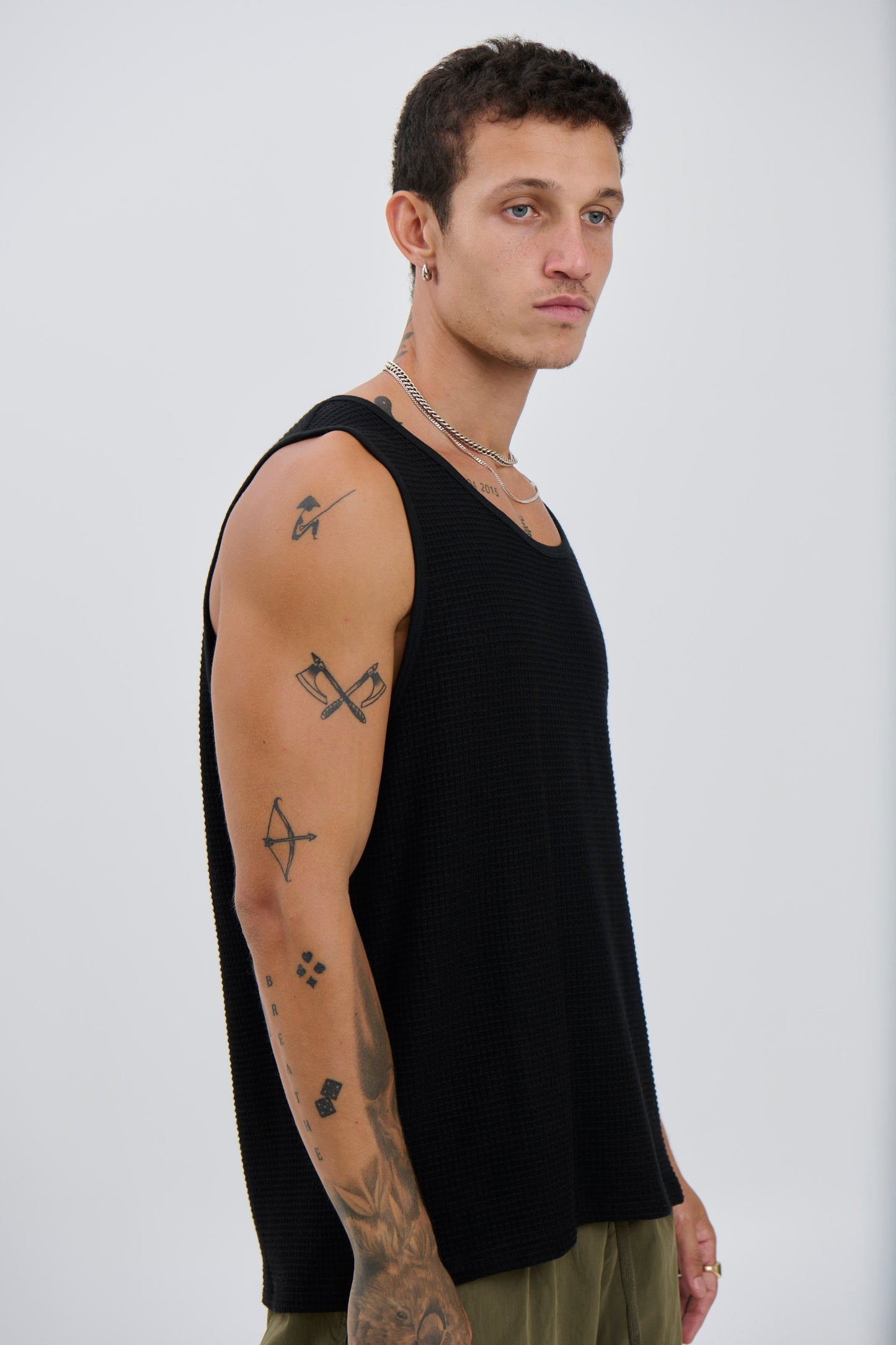 Joe Waffle Tank Black - FINAL SALE