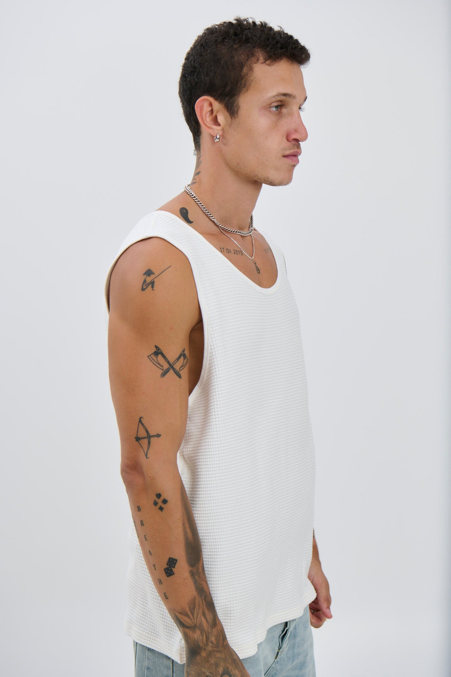Joe Waffle Tank White - FINAL SALE