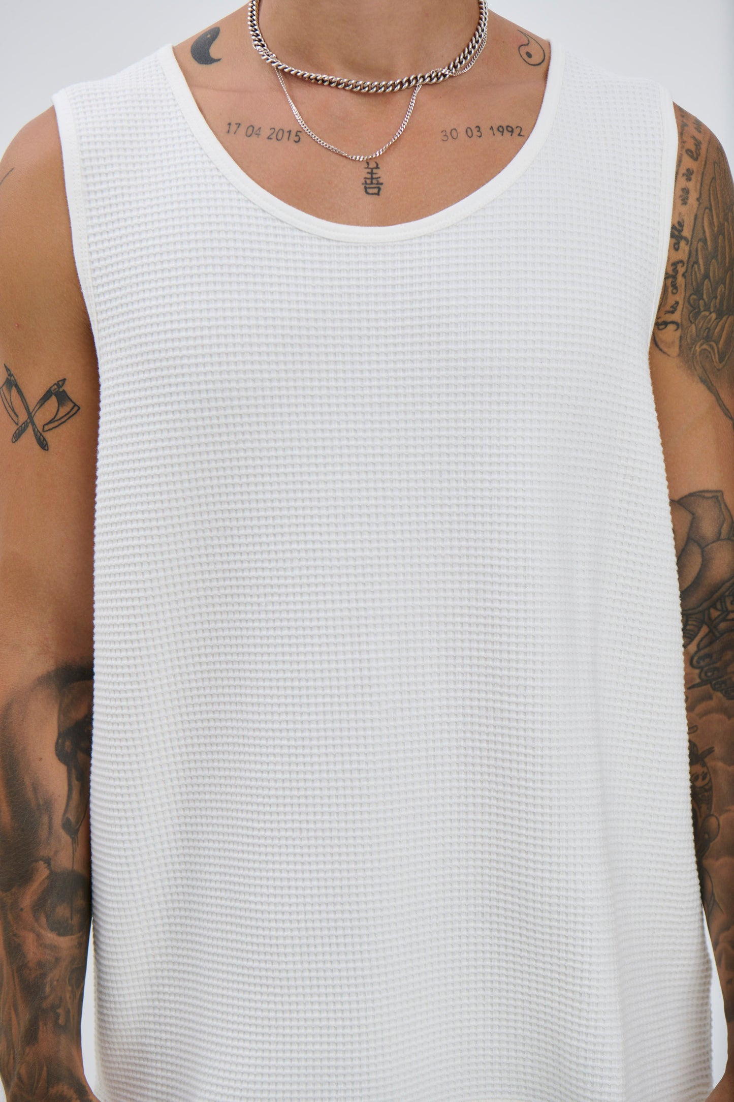 Joe Waffle Tank White - FINAL SALE
