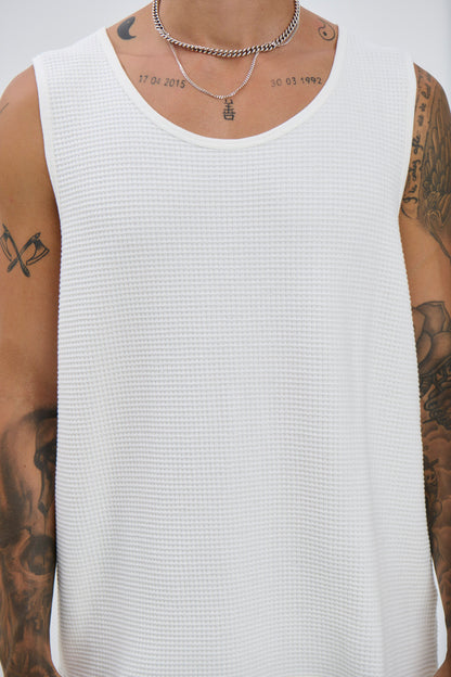 Joe Waffle Tank White - FINAL SALE