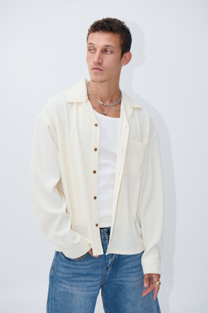 Lawrence Ribbed Long Sleeve Ivory - FINAL SALE