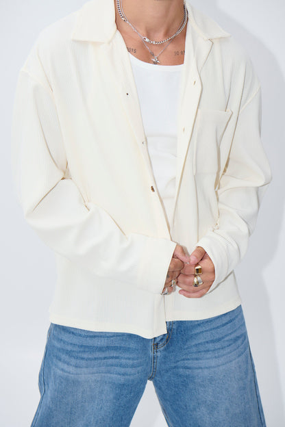 Lawrence Ribbed Long Sleeve Ivory - FINAL SALE