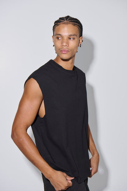 Elijah Soft Cotton Tank Black - FINAL SALE