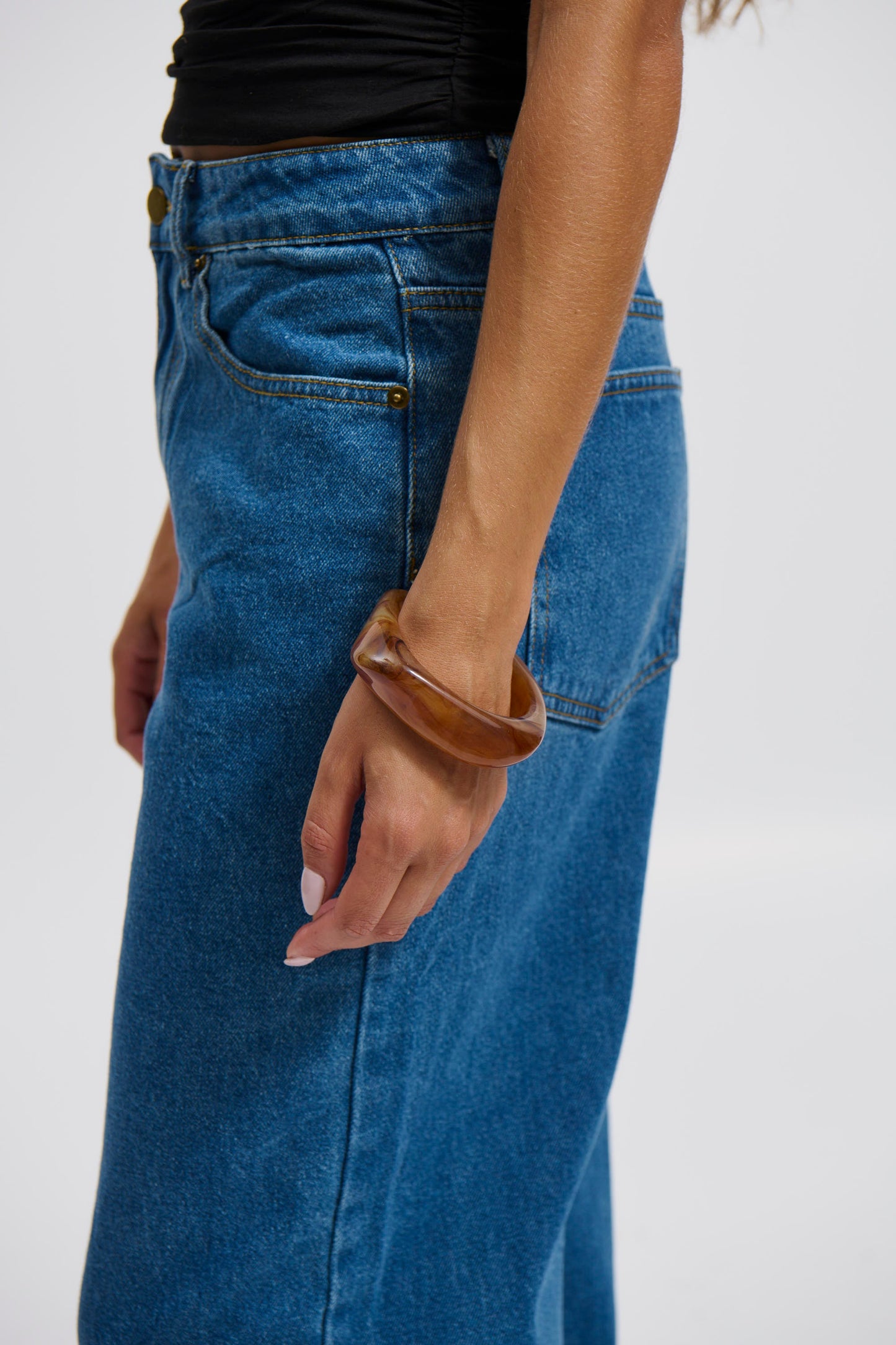 Angular Cuff Bangle Brown - FINAL SALE