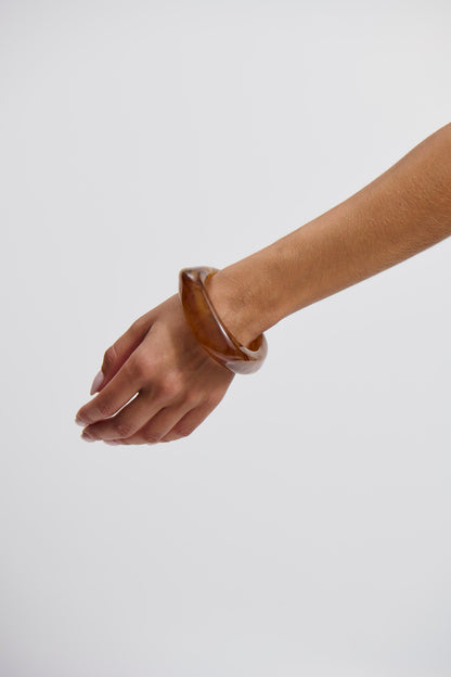 Angular Cuff Bangle Brown - FINAL SALE