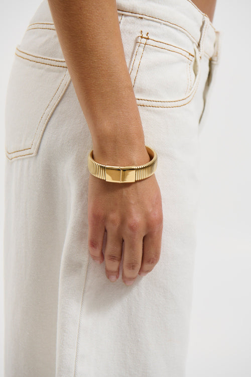 Bold Snake Magnetic Bangle Gold - FINAL SALE