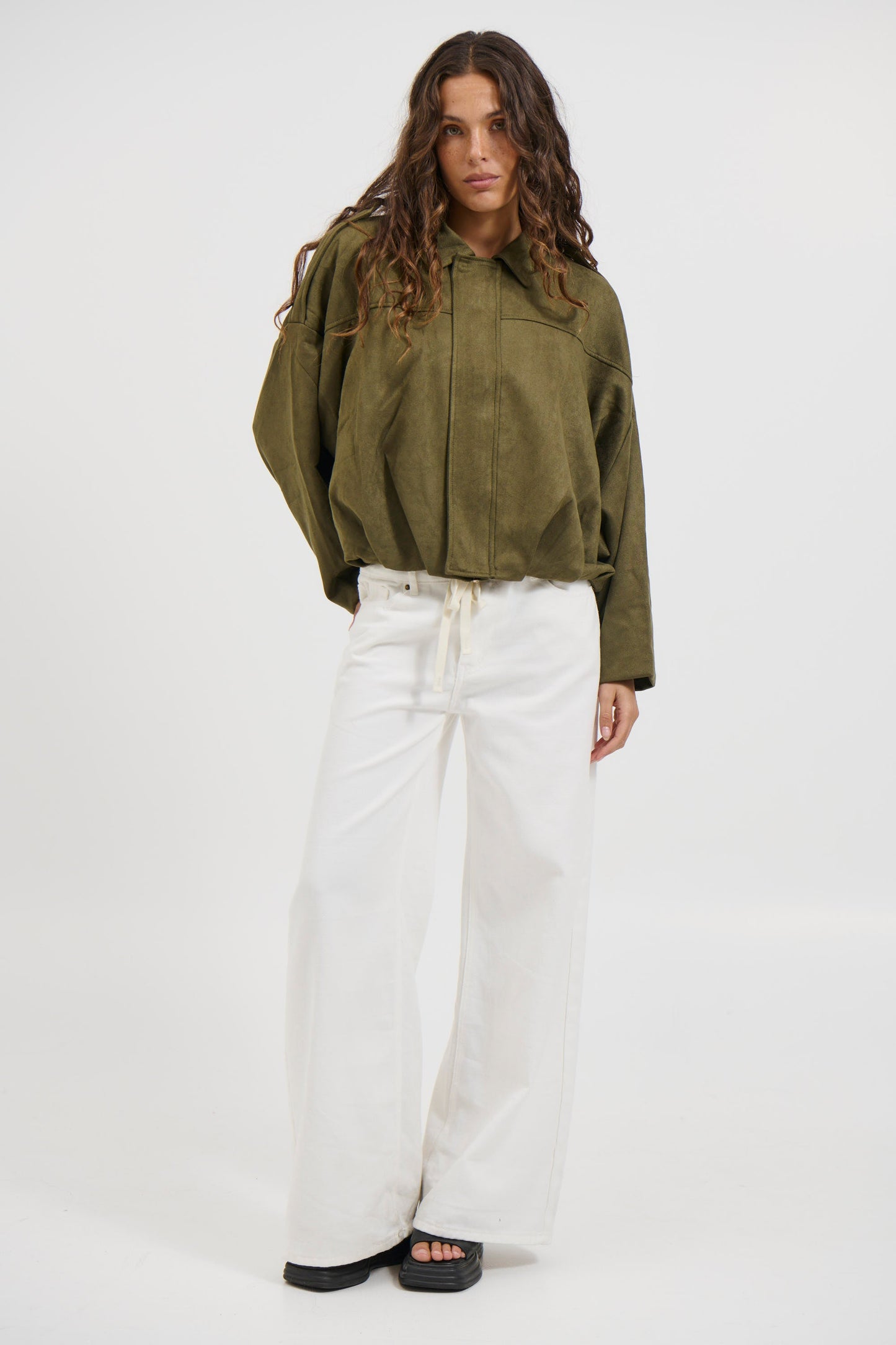 Harmony Suede Jacket Khaki - FINAL SALE