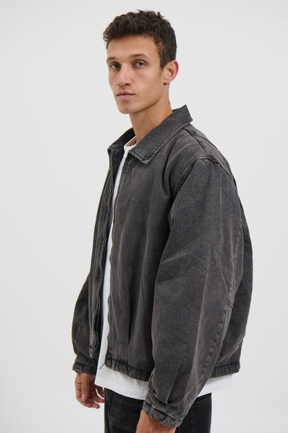 Denim Drop Shoulder Washed Black