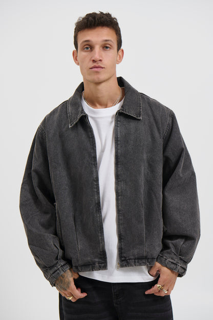 Denim Drop Shoulder Washed Black