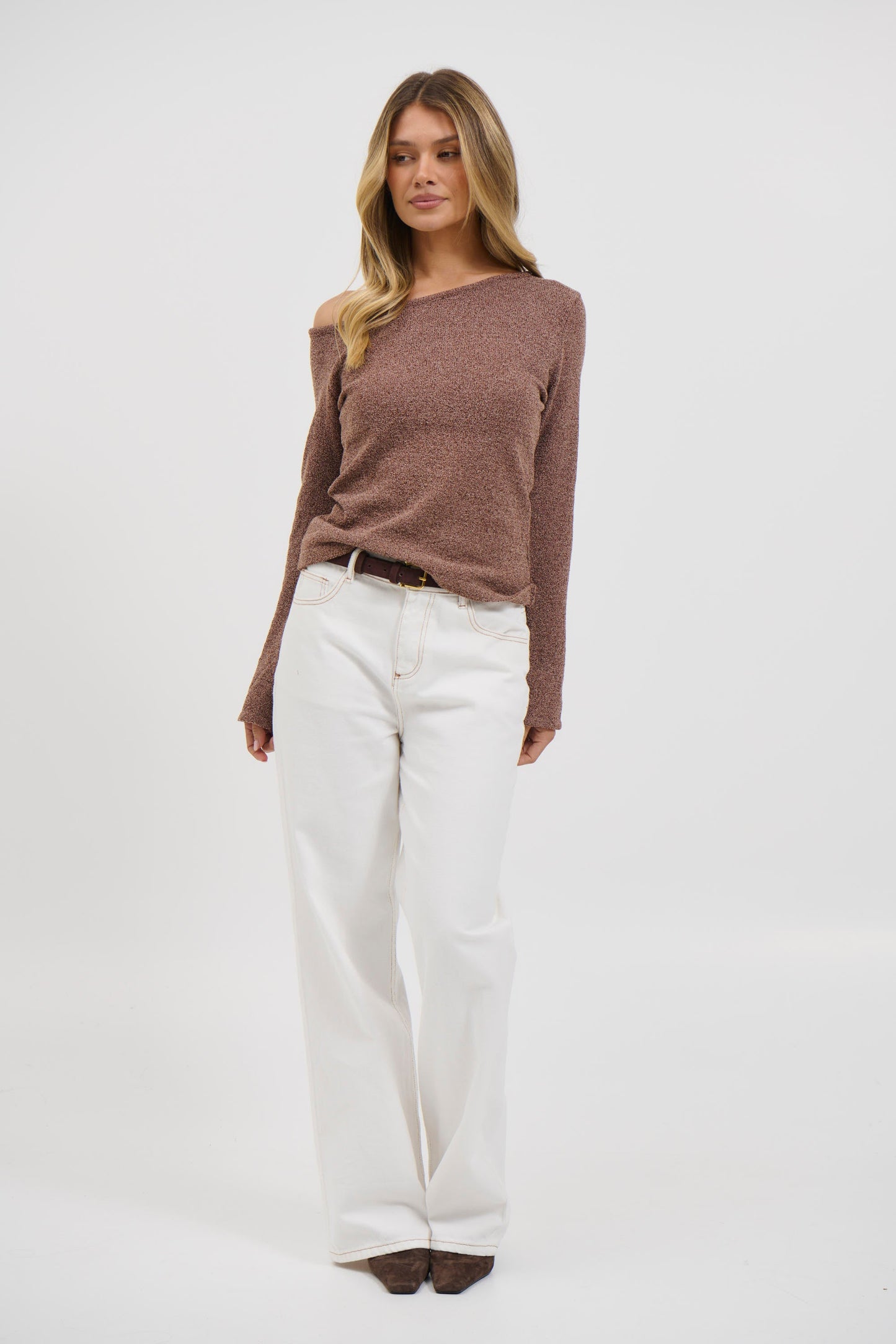 Hannah Long Sleeve Top Hazelnut - FINAL SALE
