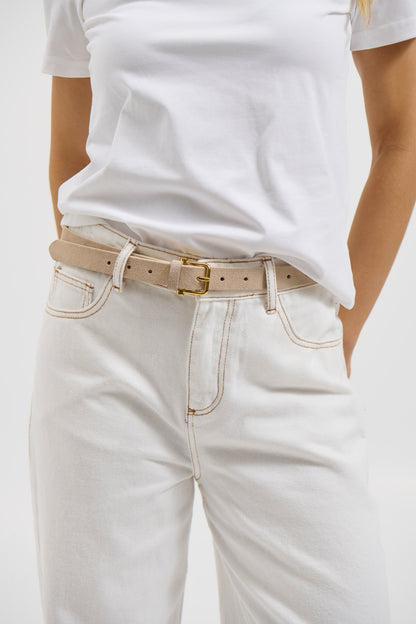Halley Suede Belt Stone