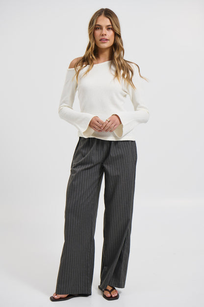 Hannah Long Sleeve Top Ivory - FINAL SALE