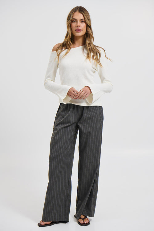 Hannah Long Sleeve Top Ivory - FINAL SALE