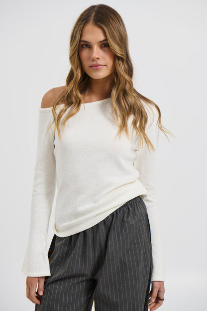 Hannah Long Sleeve Top Ivory - FINAL SALE