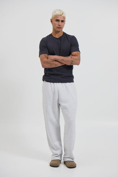 Fitted Ribbed Tee Charcoal