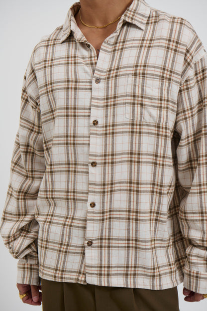 Brooklyn Check Shirt Griege