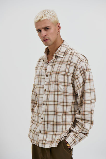 Brooklyn Check Shirt Griege
