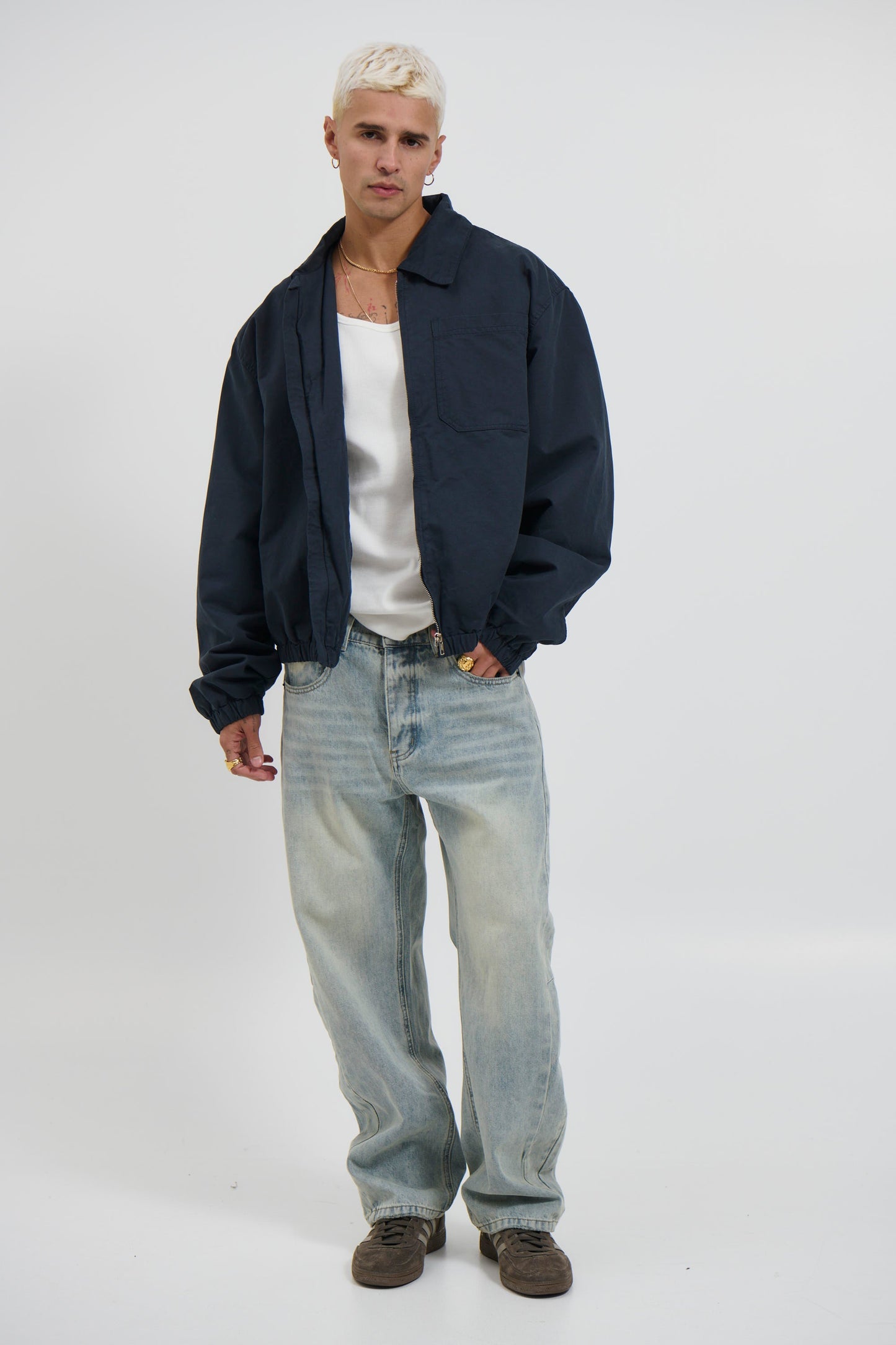 Charlie Soft Cotton Bomber Navy - FINAL SALE