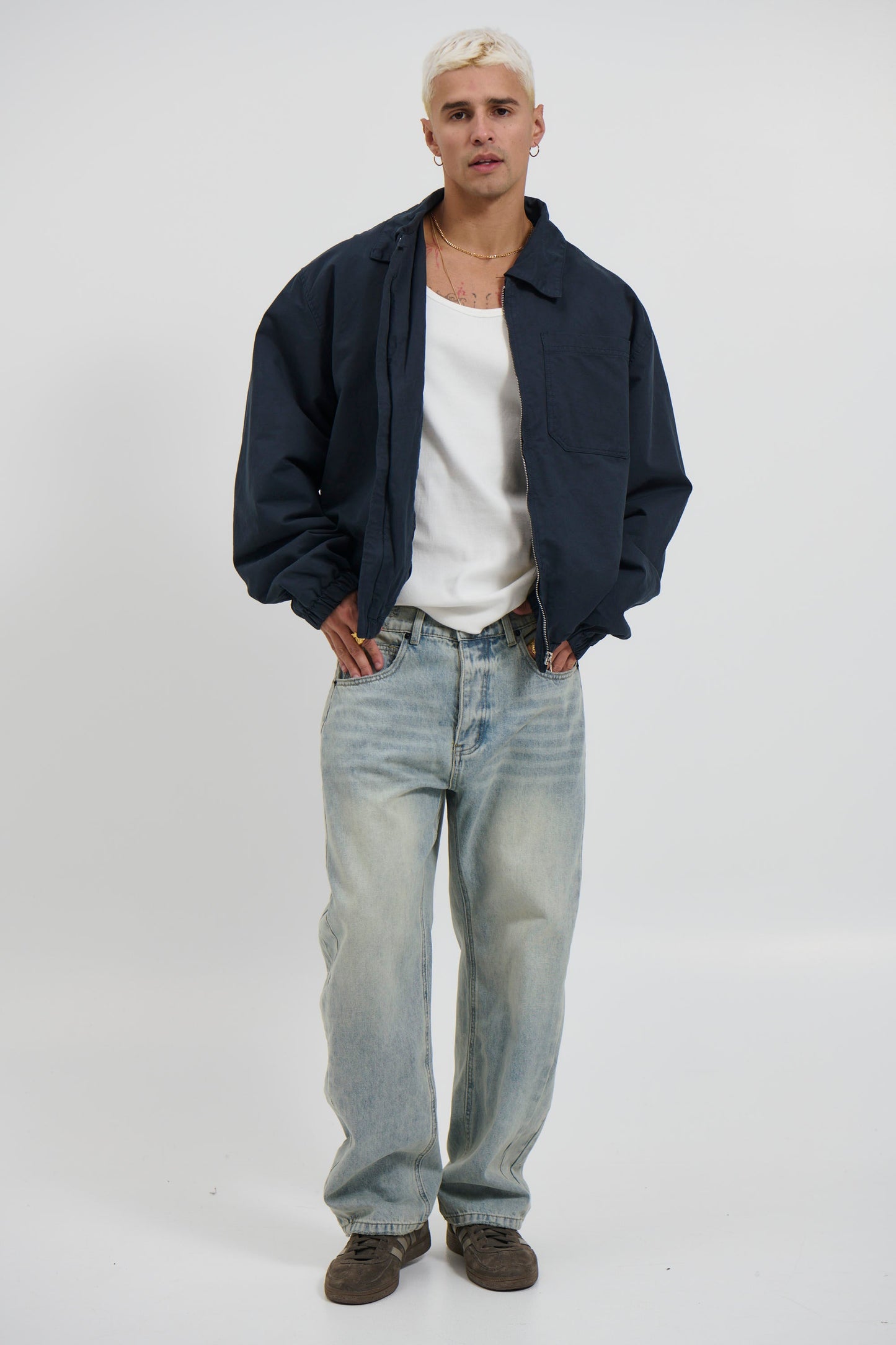Charlie Soft Cotton Bomber Navy - FINAL SALE