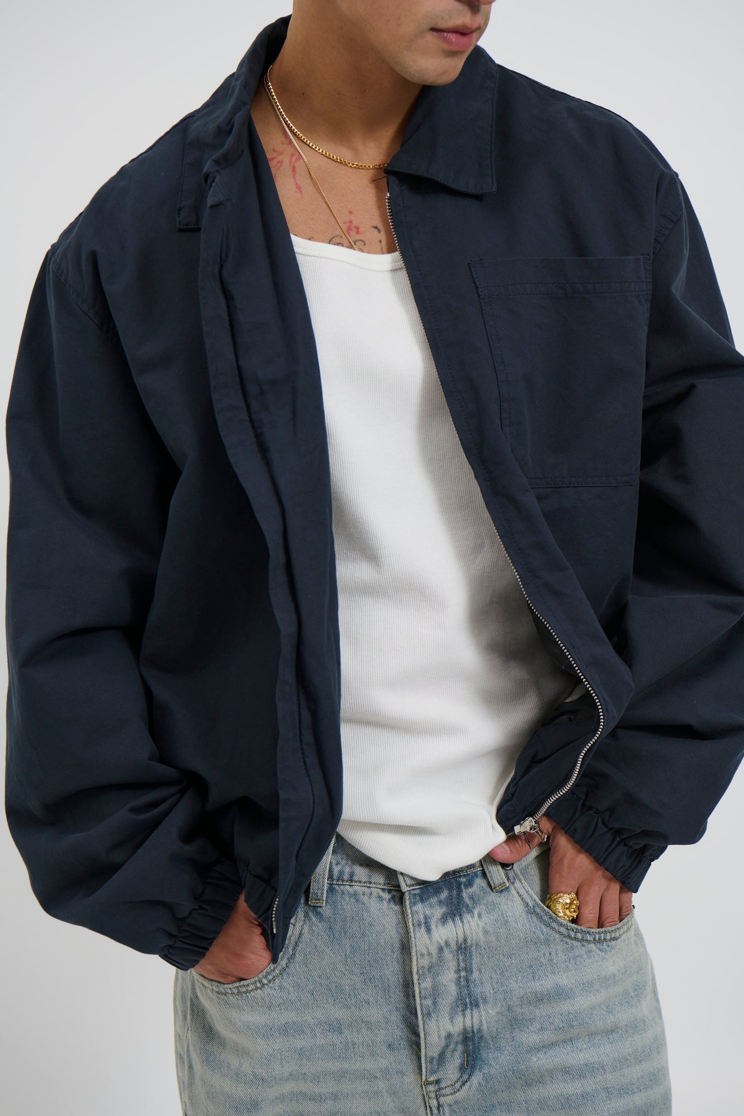 Charlie Soft Cotton Bomber Navy - FINAL SALE