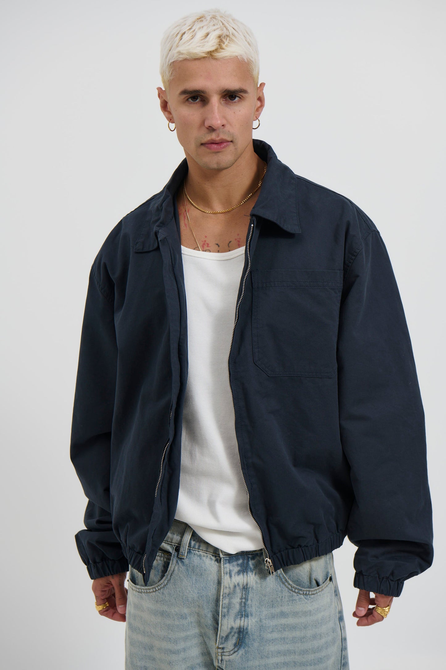 Charlie Soft Cotton Bomber Navy - FINAL SALE
