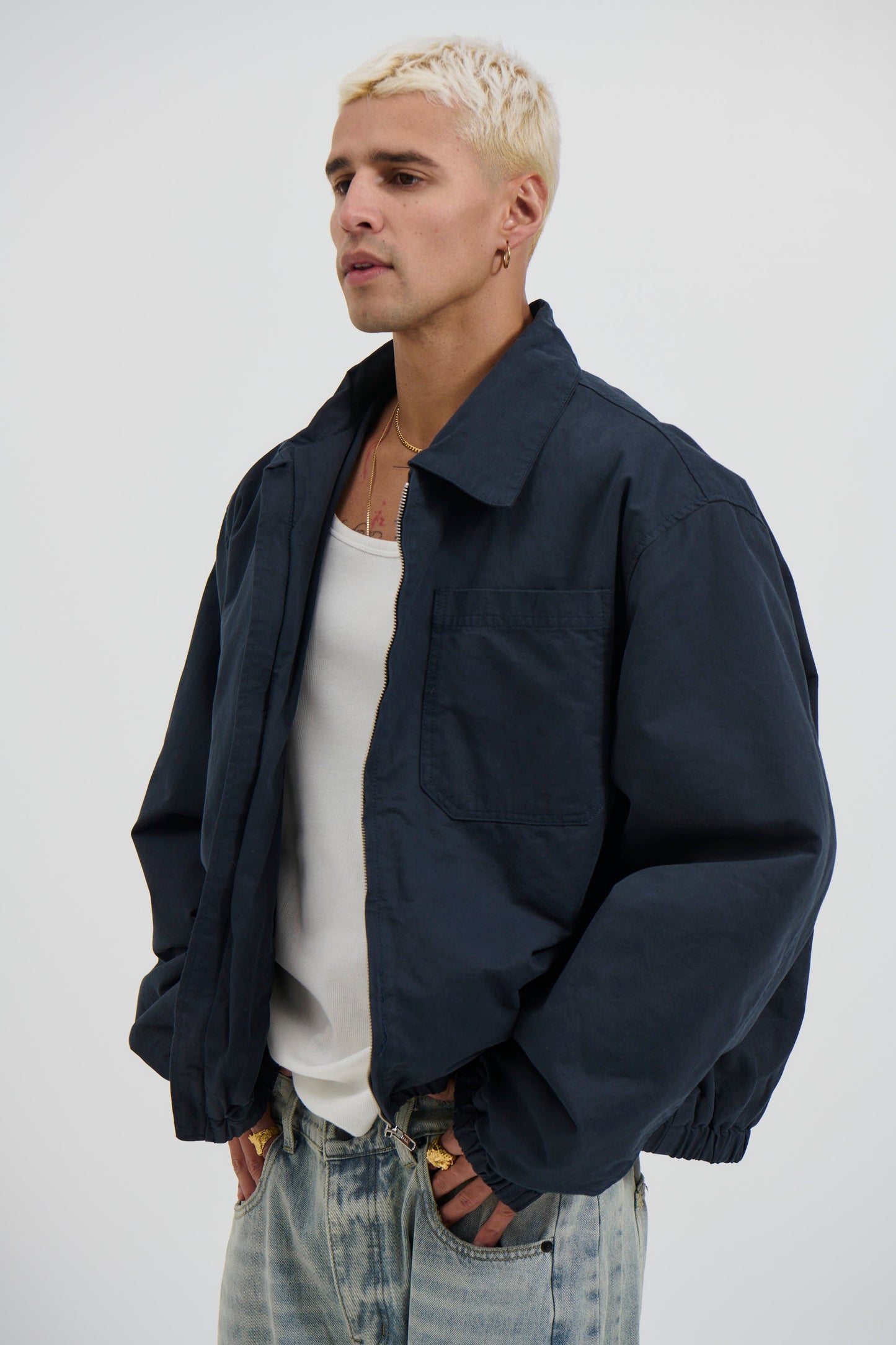 Charlie Soft Cotton Bomber Navy - FINAL SALE