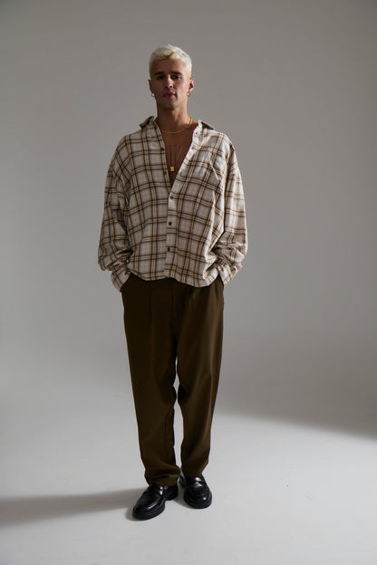 Brooklyn Check Shirt Griege