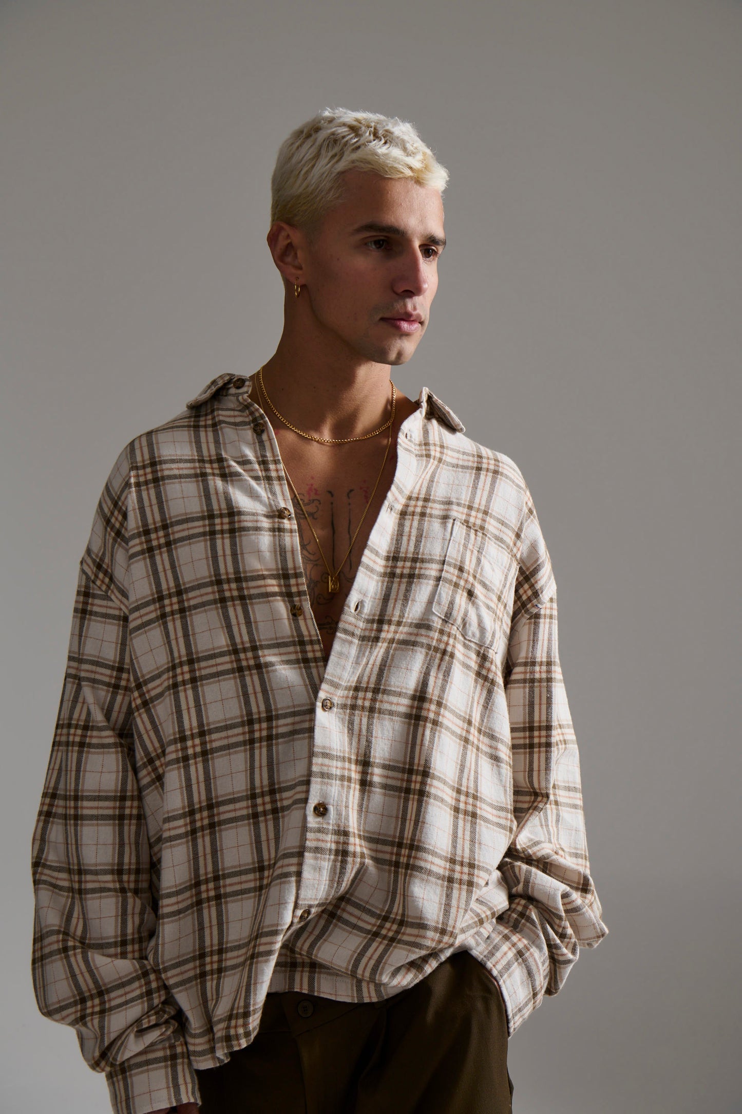 Brooklyn Check Shirt Griege