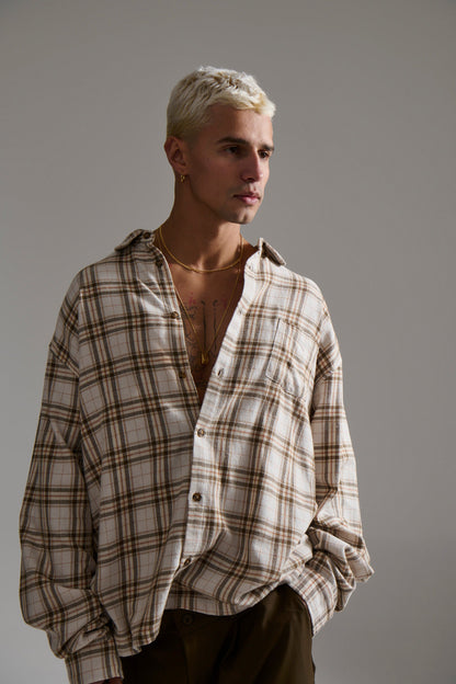 Brooklyn Check Shirt Griege