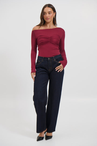 Avery Mid Rise Jean Dark Indigo