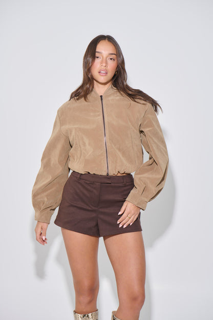 Clara Bomber Taupe