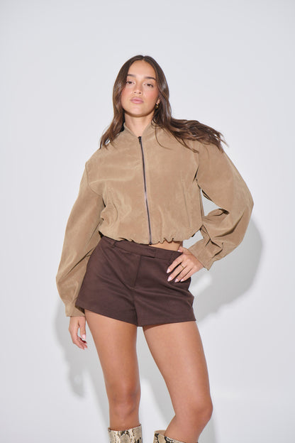 Clara Bomber Taupe