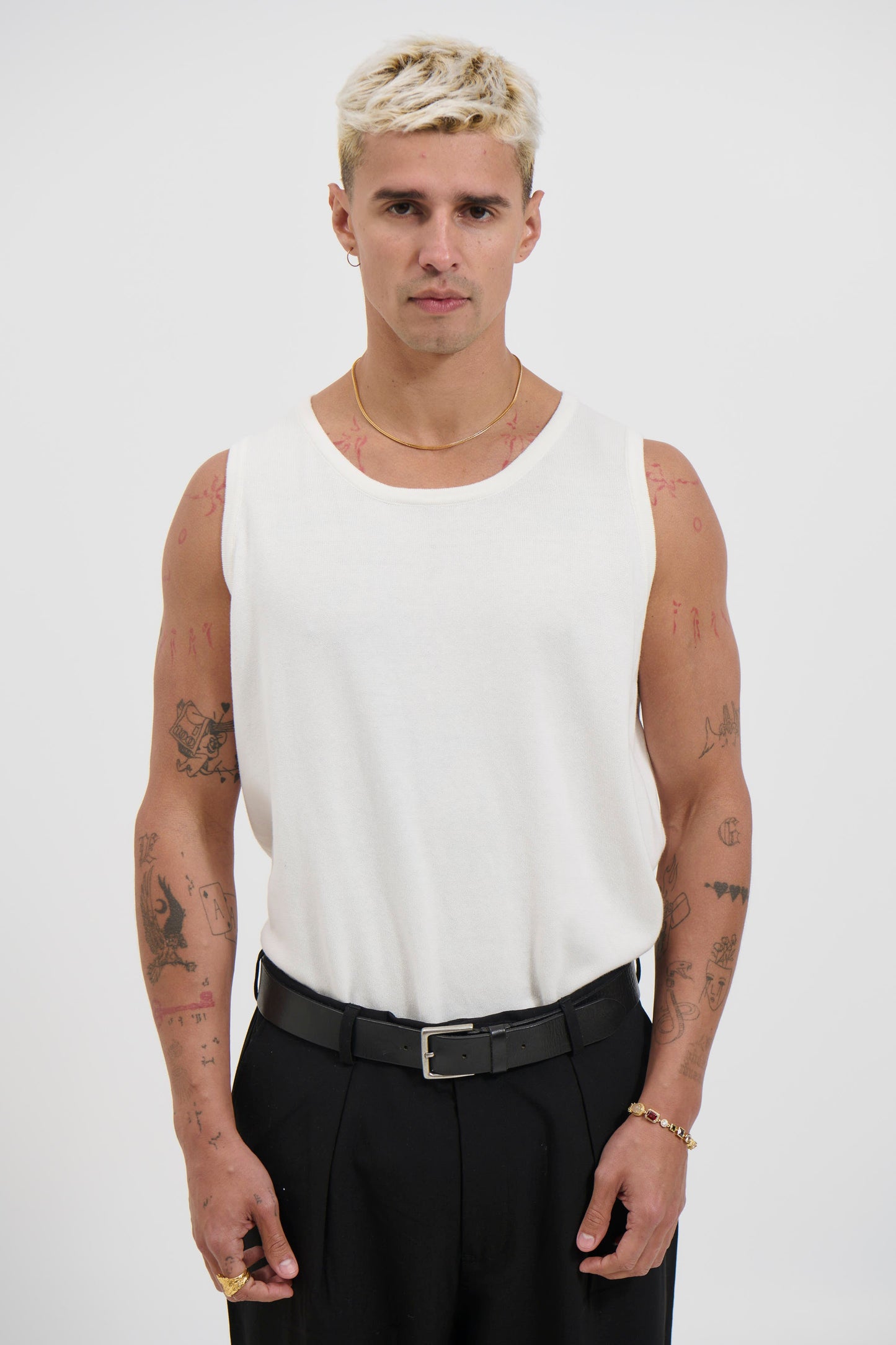 Isaac Knitted Tank White