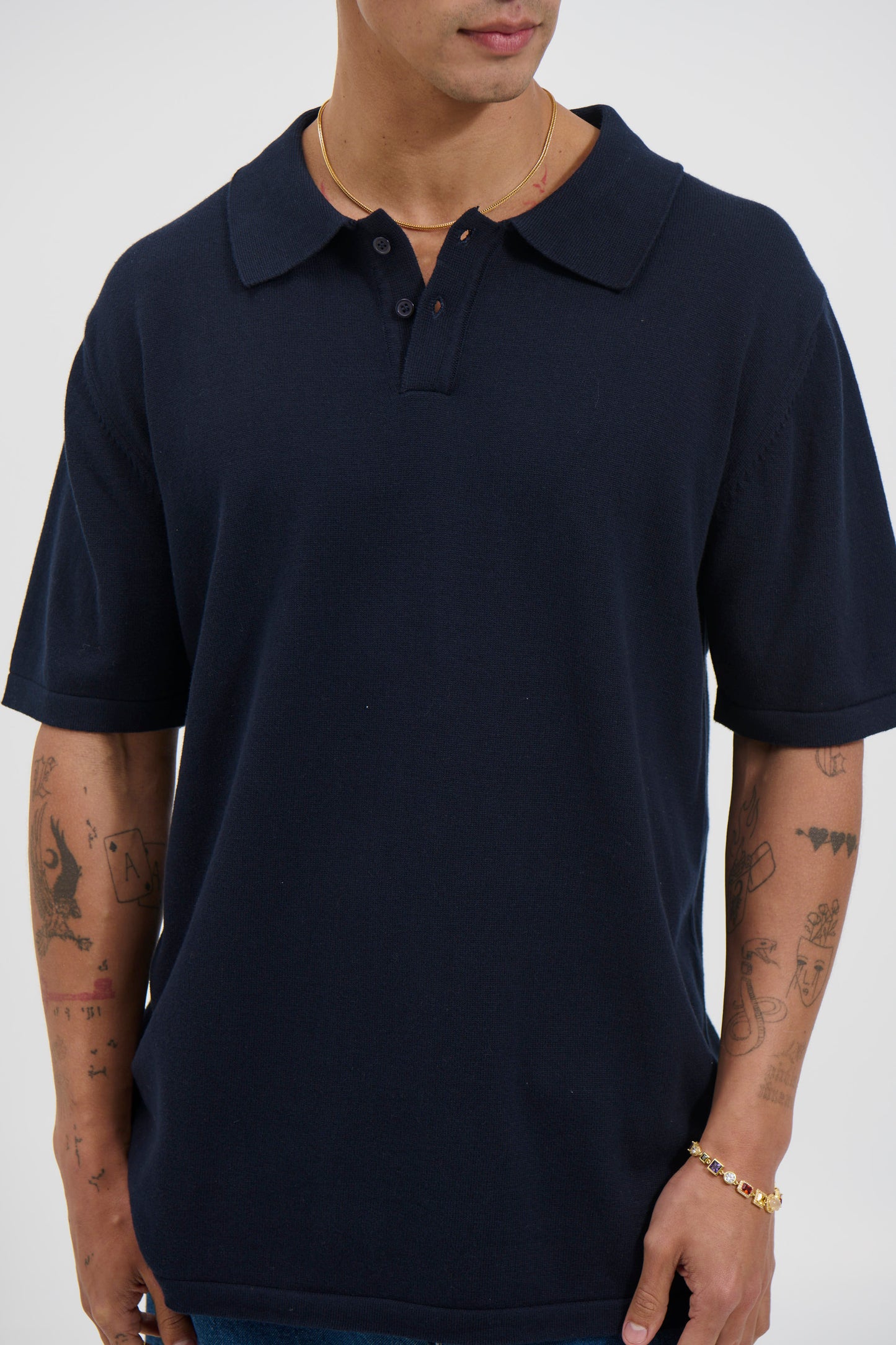 Archie Fitted Polo Navy - FINAL SALE