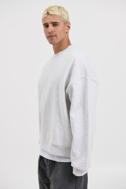 Francis Drop Sleeve Sweater Grey Marle