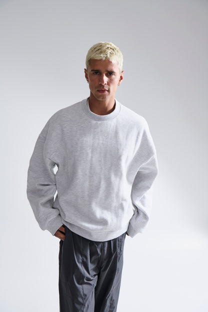 Francis Drop Sleeve Sweater Grey Marle