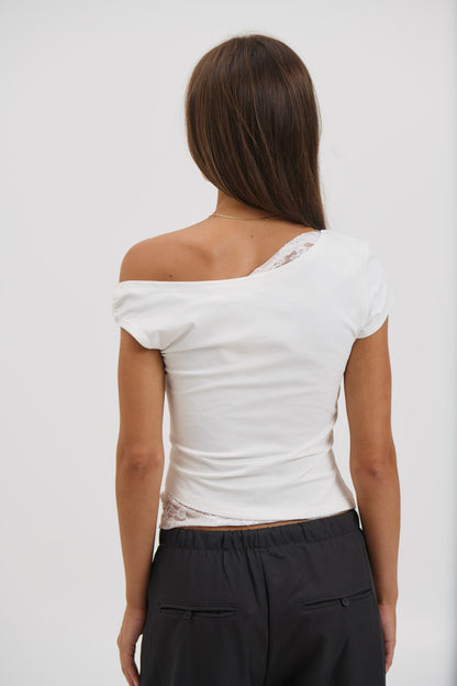 Belle Lace Top White